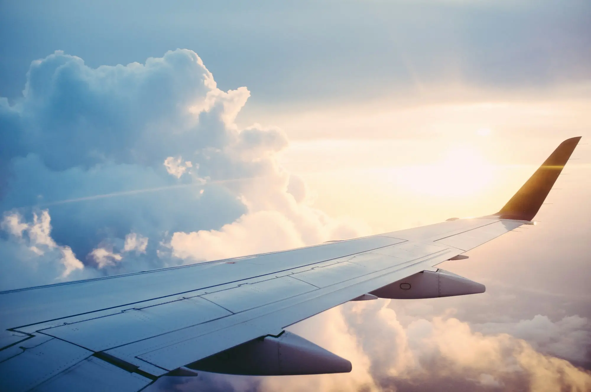 Passenger plane flying in a clear sky
